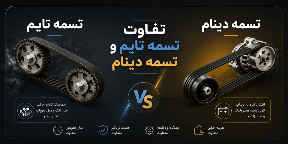 تفاوت تسمه تایم و تسمه دینام چیست؟ راهنمای کامل